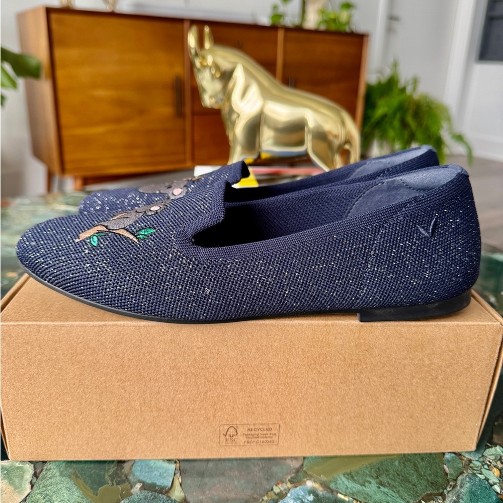 VIVAIA Navy Koala Embroidered Loafers - Picture 6 of 7